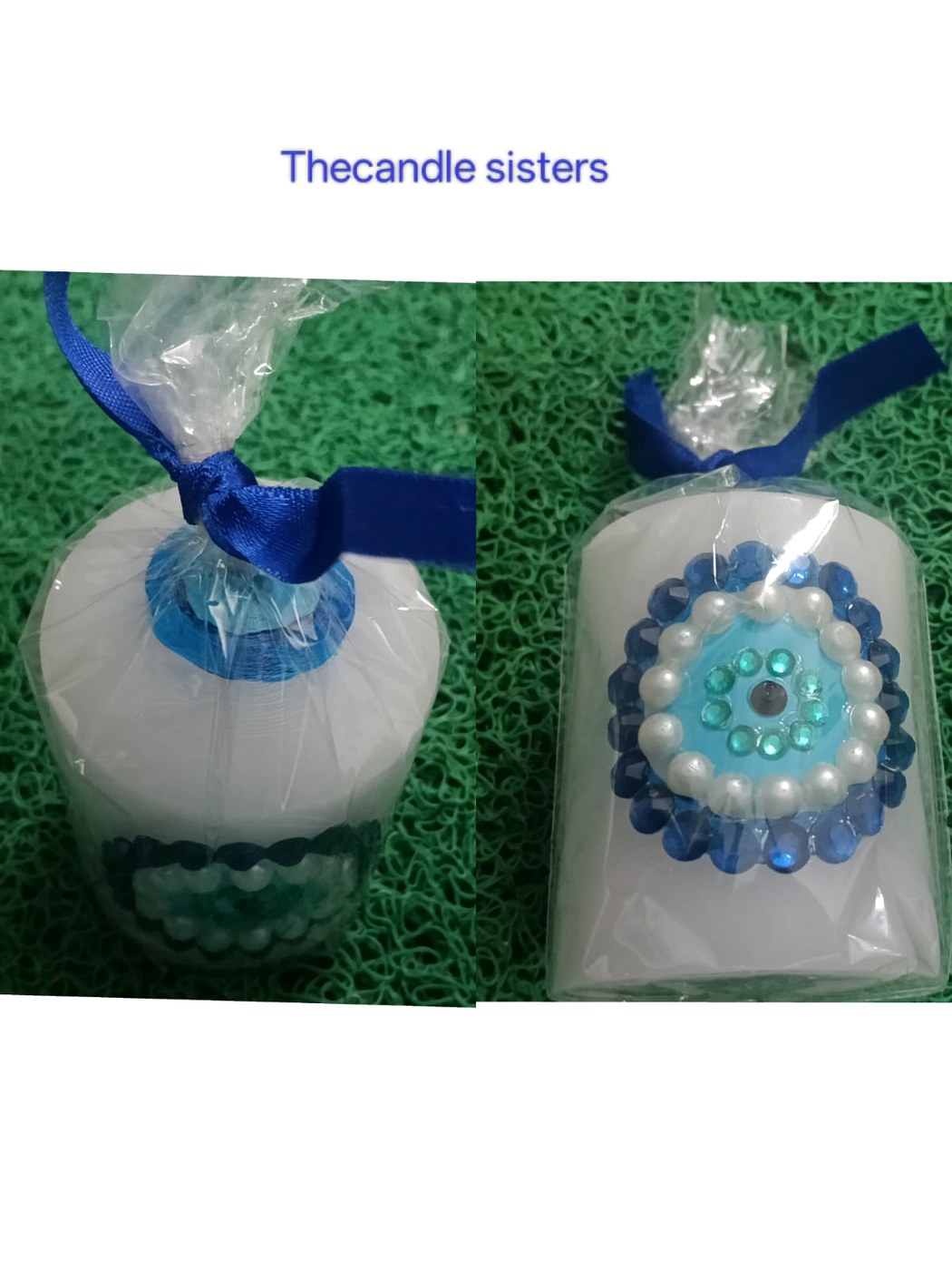 Blue Pearl decorative candle